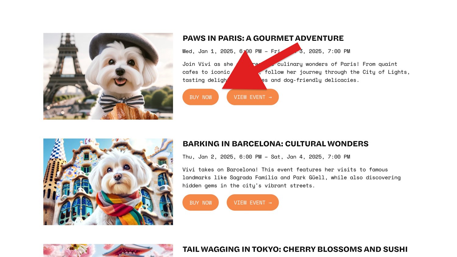 Thumbnail for Add Extra Button on Events Summary Page