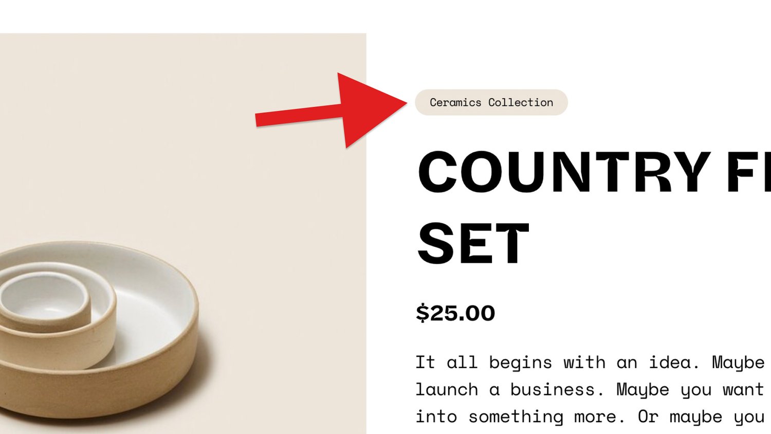 Thumbnail for Simple Category Tag on Product Pages