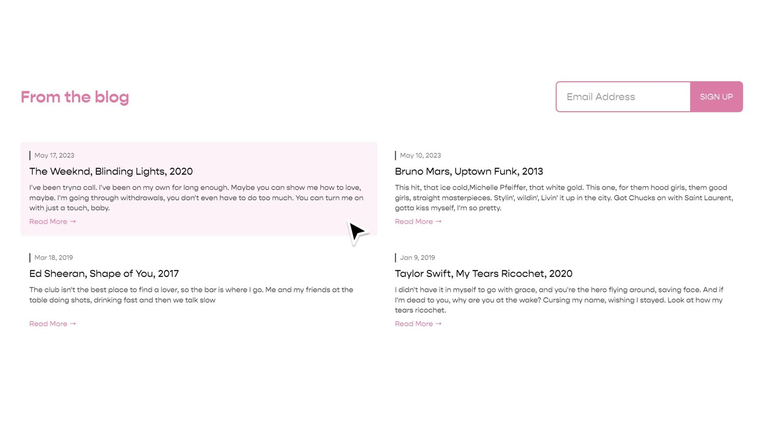 Thumbnail for 2 Column Summary Block Layout