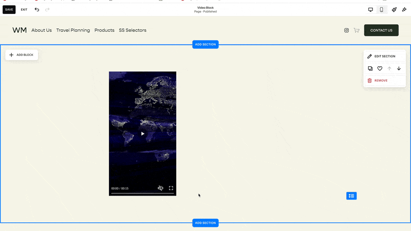 Thumbnail for Custom Size Video Block